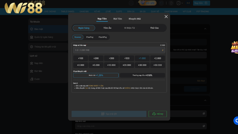 Các bước nạp tiền VK88 nhanh chóng