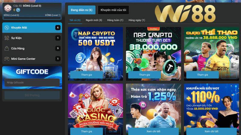 Khuyến mãi - Không bỏ lỡ ưu đãi hấp dẫn tại WI88